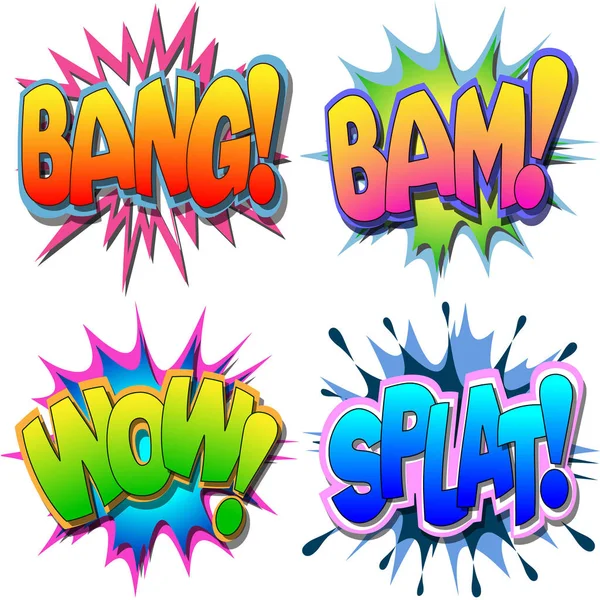 Eine Auswahl Comic Illustrationen Bang Bam Wow Splat — Stockfoto