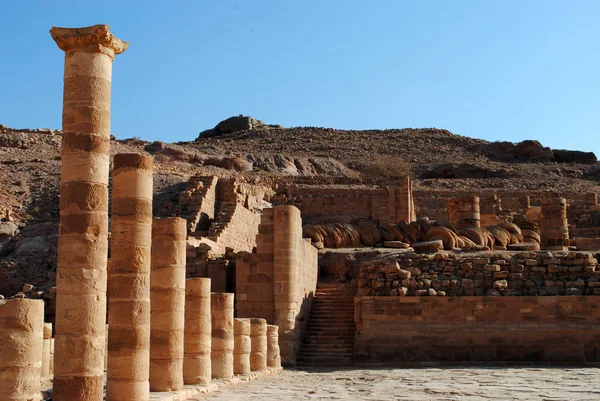 Ruínas Grande Templo Petra Jordânia — Fotografia de Stock