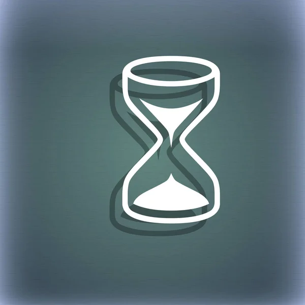 Знак Знака Песочные Часы Символ Таймера Песка Сине Зеленом Абстрактном — стоковое фото