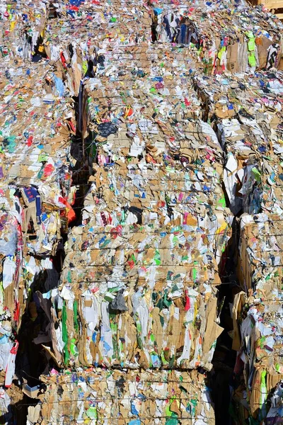 Gecomprimeerde Papier Karton Voor Recycling — Stockfoto