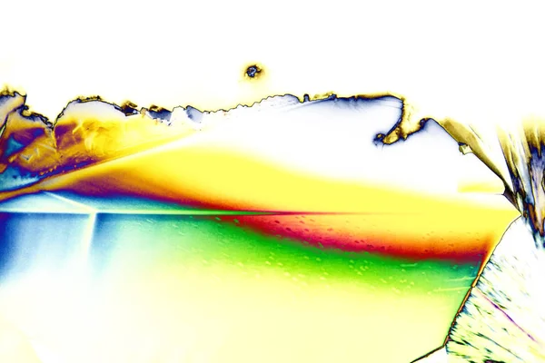Mikrokryształy Kwasu Winowego Świetle Polaryzacyjnym — Zdjęcie stockowe