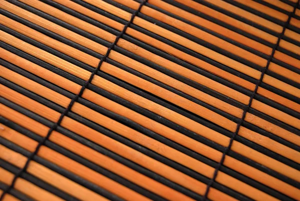 Macro Pattern Yellow Black Bamboo Mat — Stock Photo, Image