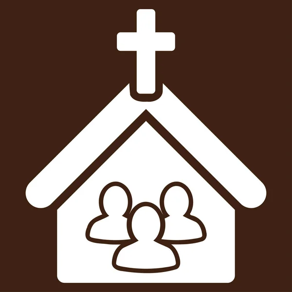 Kilise Kutsal Kişilerin Resmi Düz Raster Sembolü Kullanır Beyaz Renk — Stok fotoğraf