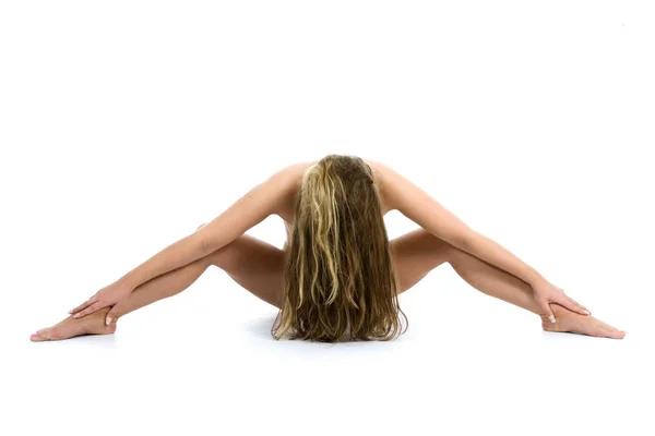 Nude Girl White Background — Stock Photo, Image