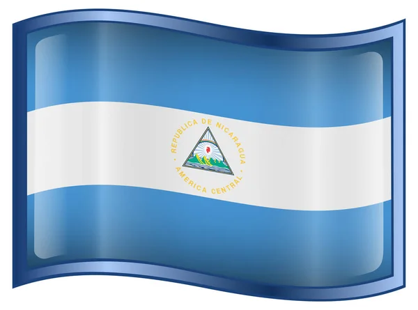 Icona Bandiera Nicaragua Isolata Sfondo Bianco — Foto Stock