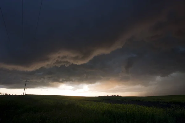 Storm Moln Kanada Landsbygden Prairie Scen — Stockfoto