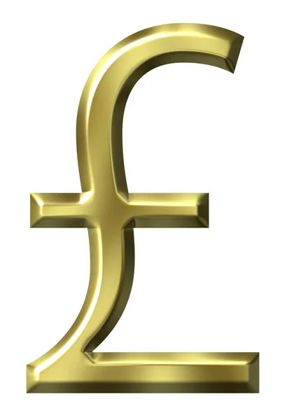 Χρυσή Βρετανική Λίρα Σύμβολο Απομονώνεται Λευκό — Φωτογραφία Αρχείου