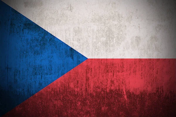 Weathered Flag Czech Republic Fabric Textured — Stock Photo, Image