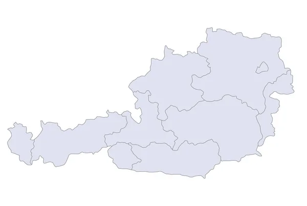 Mapa Estilizado Áustria Mostrando Diferentes Províncias — Fotografia de Stock
