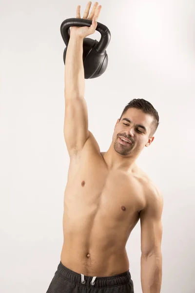 Preparación Física Para Competencia Arte Marcial Muscular Hermoso Hombre — Foto de Stock