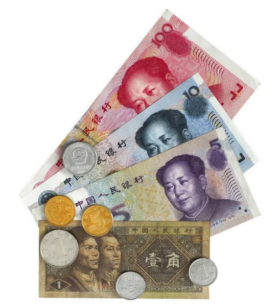 Diferentes Billetes Monedas Chinas China Continental — Foto de Stock