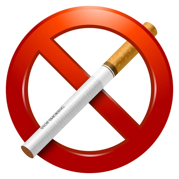 Fumar Signo Rojo Con Cigarrillo Realista — Foto de Stock