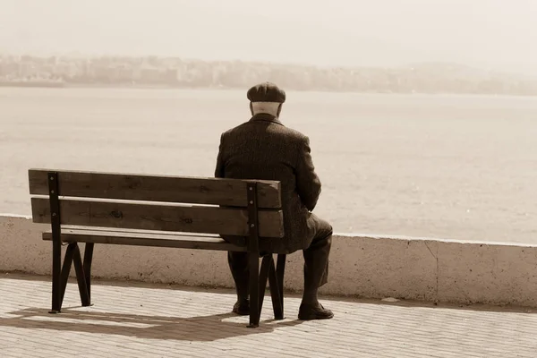 People Series Aged Men Bench — Stock Photo, Image