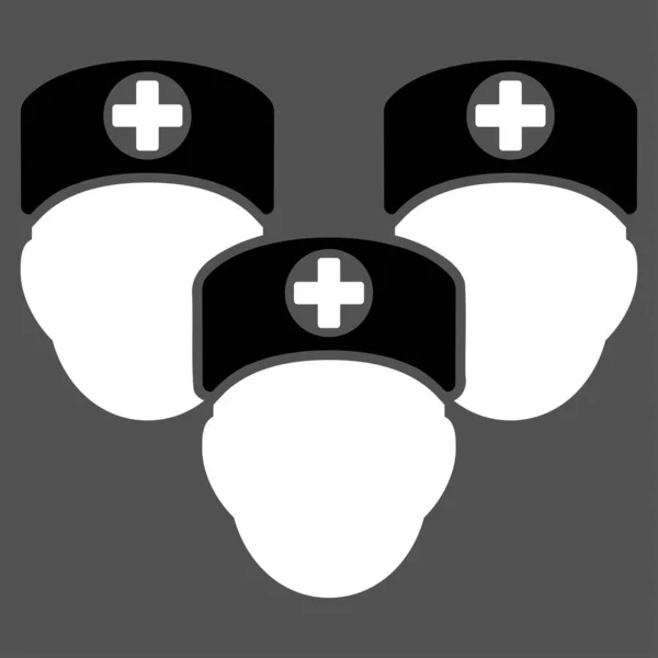 Icône Glyphe Personnel Médical Style Bicolore Symbole Plat Couleurs Noir — Photo