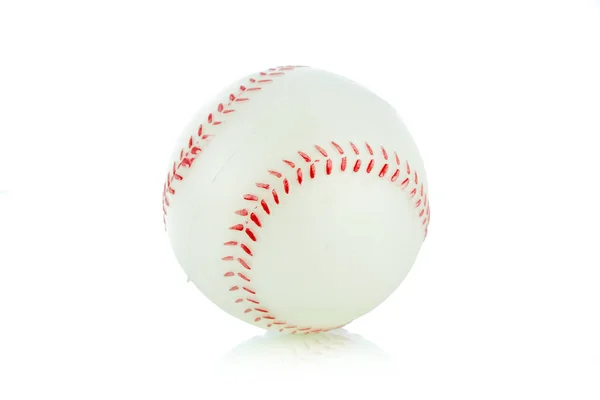 Sportovní Koule Baseball Izolovaný Bílém Pozadí — Stock fotografie