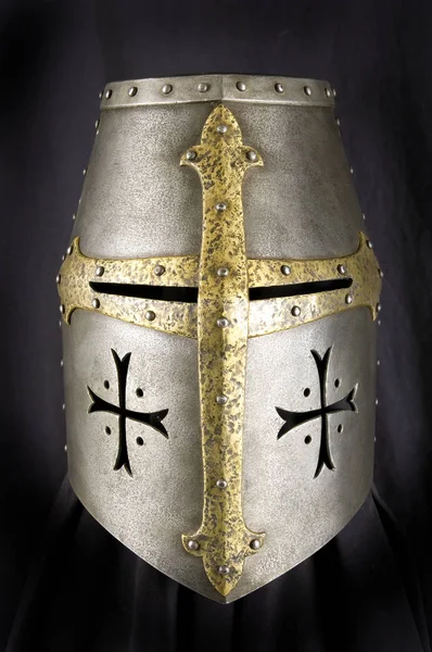 Iron Helmet Medieval Knight Very Heavy Headdress — Stock Photo, Image