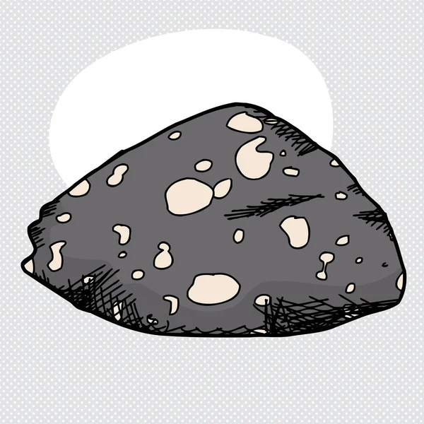 一个卡通的杏仁状玄武岩岩石在蓝色 — 图库照片