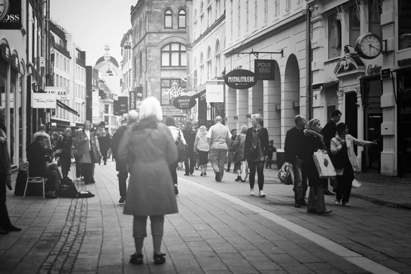 Vista Cidade Urbana Strget Kbenhavn — Fotografia de Stock