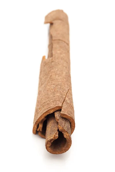 Närbild Kanelstång Cinnamomum Verum Isolerad Vit Bakgrund — Stockfoto