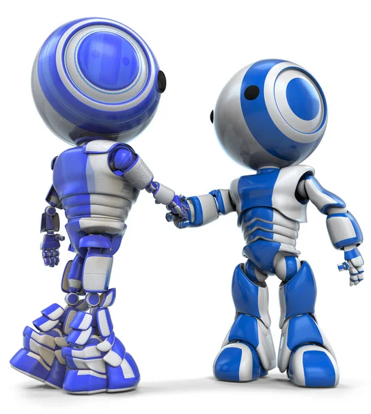 Dwa Roboty Nieco Odmienne Wyglądzie Drżenie Rąk Dobra Koncepcja Pracy — Zdjęcie stockowe