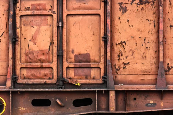 Покинута Металева Текстура Дверима Поїзді — стокове фото