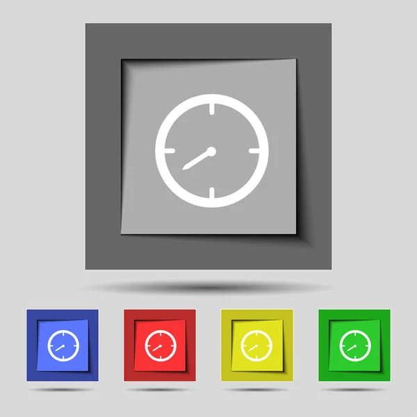 Icona Del Timer Simbolo Del Cronometro Set Bottoni Colorati Illustrazione — Foto Stock