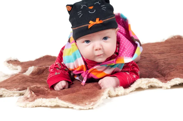 모피에 귀여운 아기의 — 스톡 사진