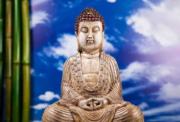 Buddha Konzeptionellem Zen Lebendigen Farben Natürlichem Ton — Stockfoto