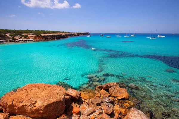 Formentera Cala Saona Beach Jednej Najlepszych Plaż Świecie Pobliżu Ibiza — Zdjęcie stockowe