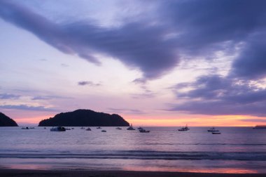Playa Herradura on the Pacific coast of Costa Rica, beautiful sunset clipart