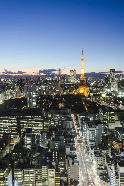 Tokyo Kulesi Manzarası Cityspace Gün Batımı Görünümü — Stok fotoğraf