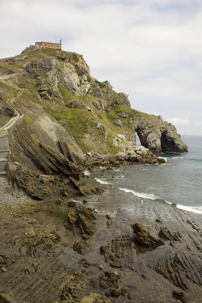 Vista Mar San Juan Gaztelugatxe País Basco — Fotografia de Stock