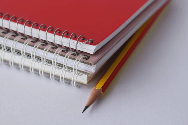 Pencil Note Book White Background — Stock Photo, Image