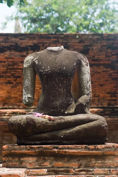 Αποκεφάλισε Την Εικόνα Του Βούδα Στο Wat Mahatat Στην Αϊουάγια — Φωτογραφία Αρχείου