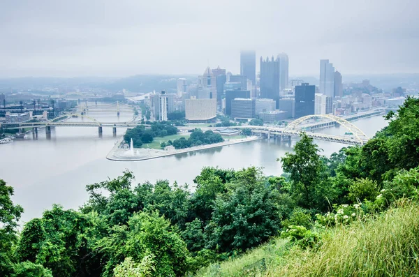 Utsikt Över Stads Staden Pittsburgh Skyline — Stockfoto