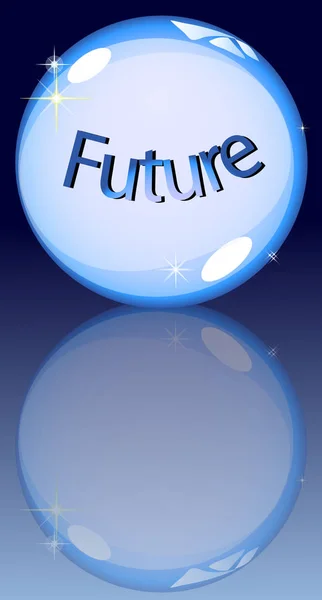 Crystal Ball Ilustración Futura Sobre Fondo Azul — Foto de Stock