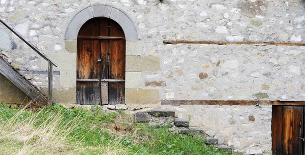 Old Wooden Door Antique House — Stock Photo, Image