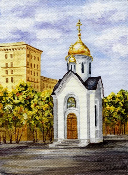Pinturas Óleo Sobre Lienzo Capilla Honor Nikolay Sagrado Rusia Novosibirsk —  Fotos de Stock