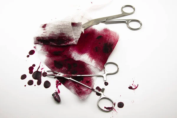 Sebészeti Összetétele Golyó Vér Kötés — Stock Fotó