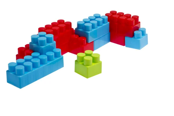 Lego Blocchi Giocattoli Plastica Backgroud Bianco — Foto Stock