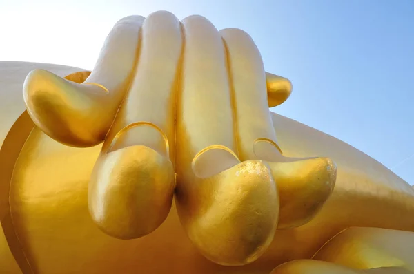Grande Escultura Bucha Dourada Tailândia — Fotografia de Stock