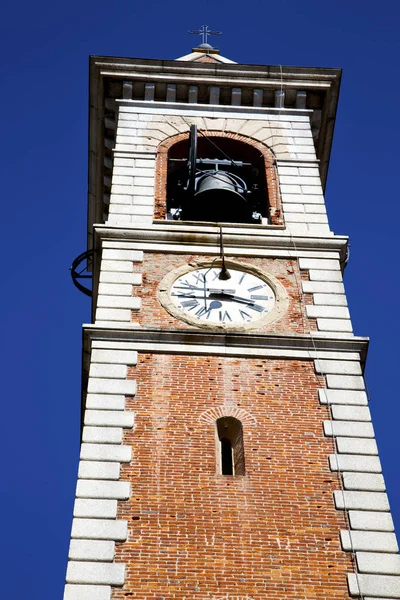 Arsago Seprio Velho Abstrato Itália Parede Torre Igreja Sino Dia — Fotografia de Stock