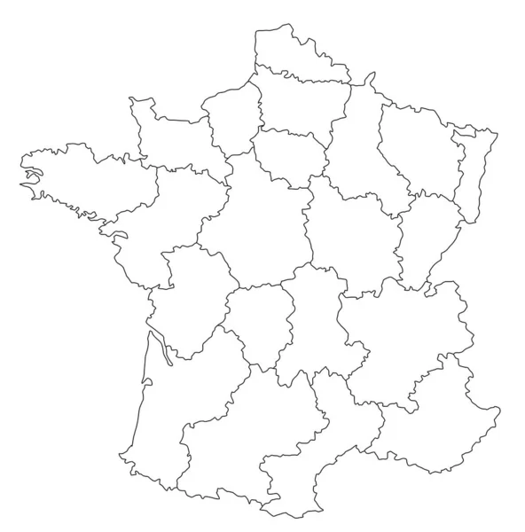 Mapa Esboçado França Mostrando Diferentes Províncias Todos Isolados Fundo Branco — Fotografia de Stock