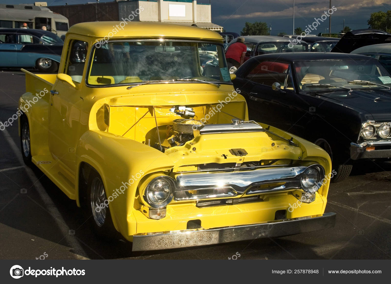 50s Ford Truck >> Classic Yellow 50s Ford Hotrod Pickup Stock Editorial 50s Ford Truck >> Classic Yellow 50s Ford Hotrod Pickup Stock Editorial