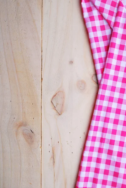 Background Made Tablecloth Wooden Table — Stock Photo, Image