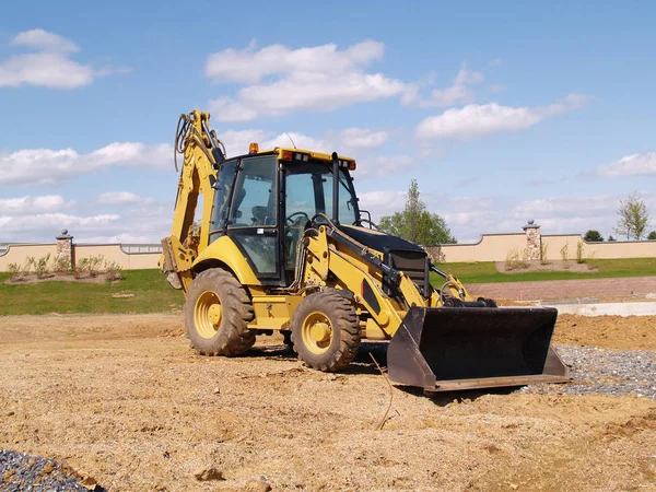 Een Front End Lader Bouwmaterieel Een Bouwplaats — Stockfoto