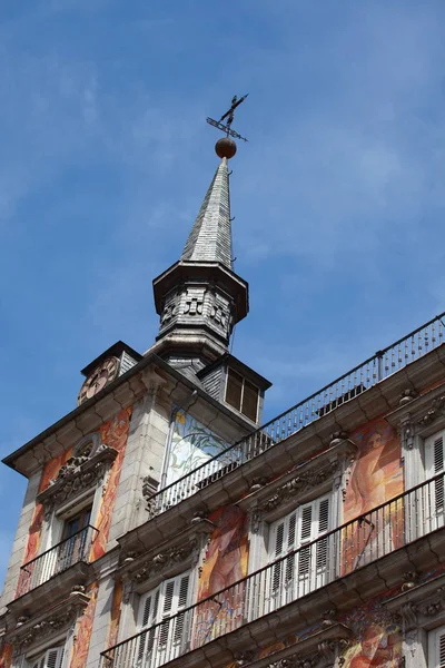 Detail Einer Dekorierten Fassade Der Palza Mayor Madrid Spanien — Stockfoto