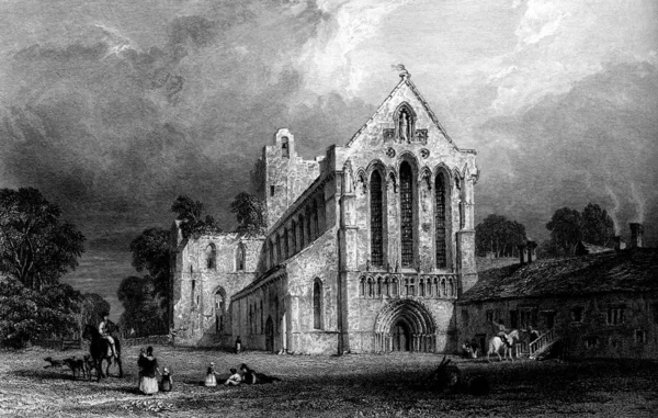 라네르코스트 프라이어리 컴벌랜드 잉글랜드의 1832년 윌리엄 밀러가 새겨진 퍼블릭 도메인 — 스톡 사진