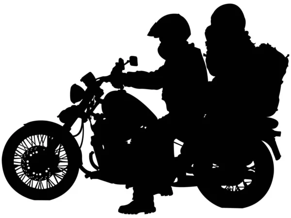 Moto Motociclisti Silhouette Sfondo Bianco Astratto Vettoriale Arte Illustrazione — Foto Stock