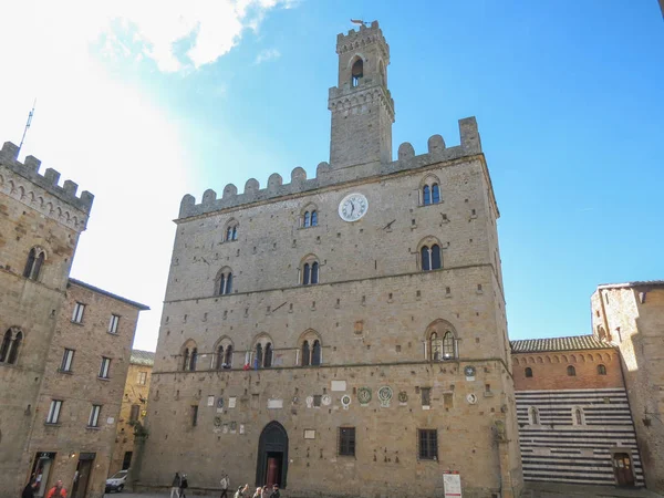 Volterra Talyan Ortaçağdan Kalma Şehir Şehir Merkezinin Görünümü — Stok fotoğraf